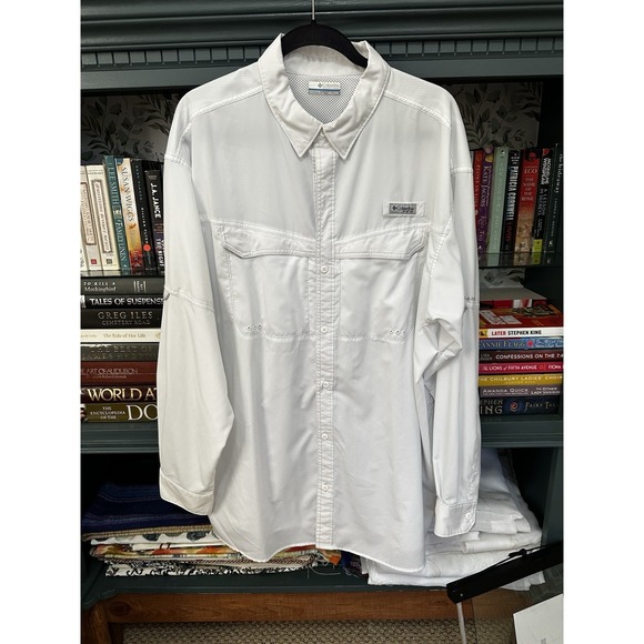 Columbia Other - Columbia PFG Shirt Mens 2XL White Button Up Fishing Performance Vented Long Slv